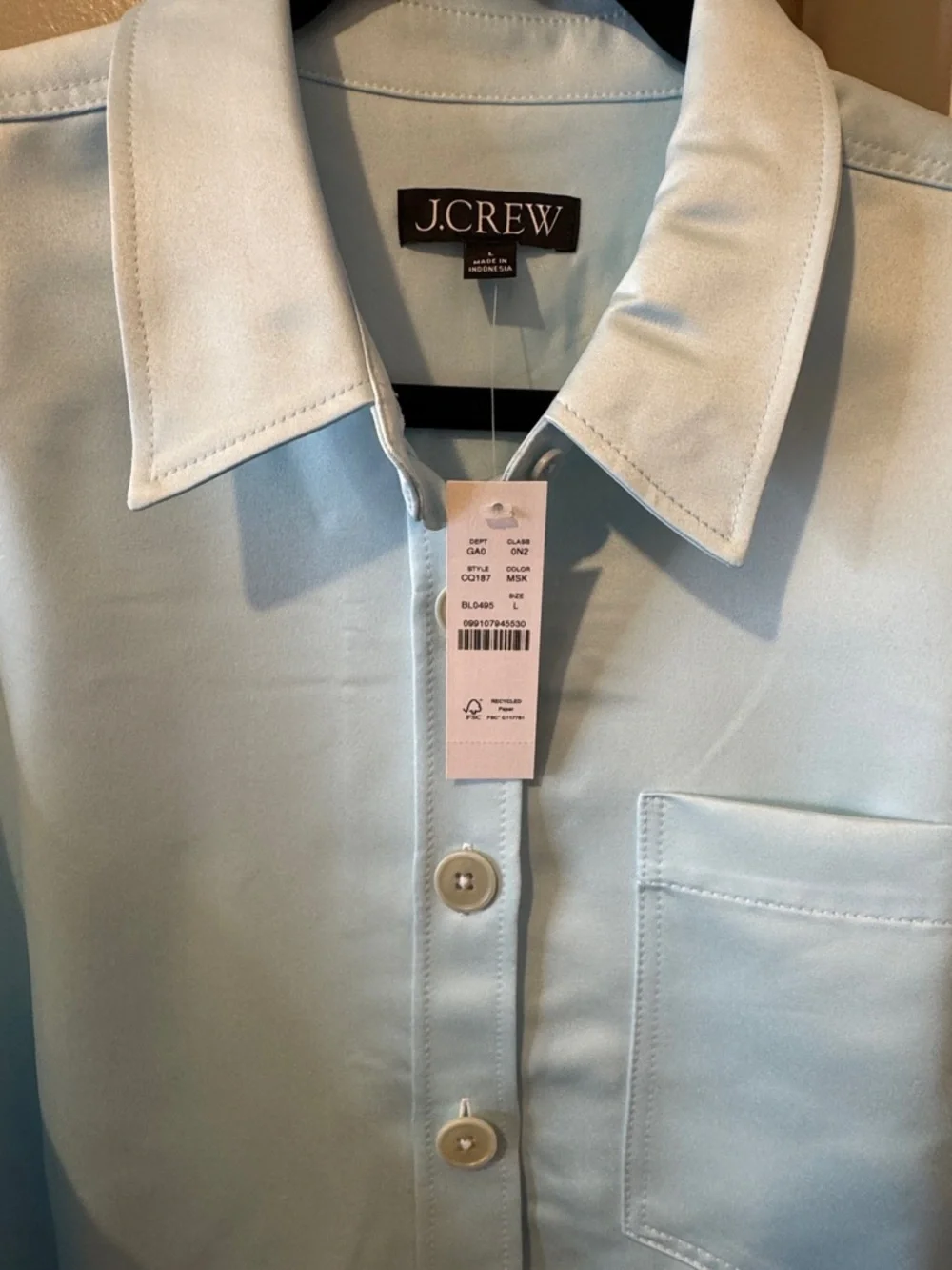 J. Crew Étienne cropped button-up shirt in duchesse satin - Picture 4 of 5